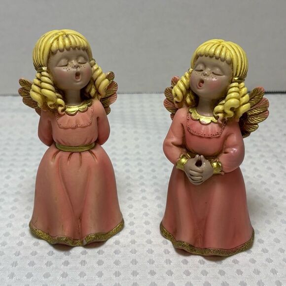 Vintage Ennio Morcaldo/Alfonso Lucchesi Pink Resin Singing Angels Italy 1992 - Picture 2 of 10